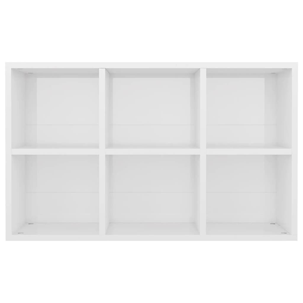 vidaXL Ραφιέρα/Βιβλιοθήκη Γυαλιστερό Λευκό 66x30x98 εκ. Επεξ. Ξύλο