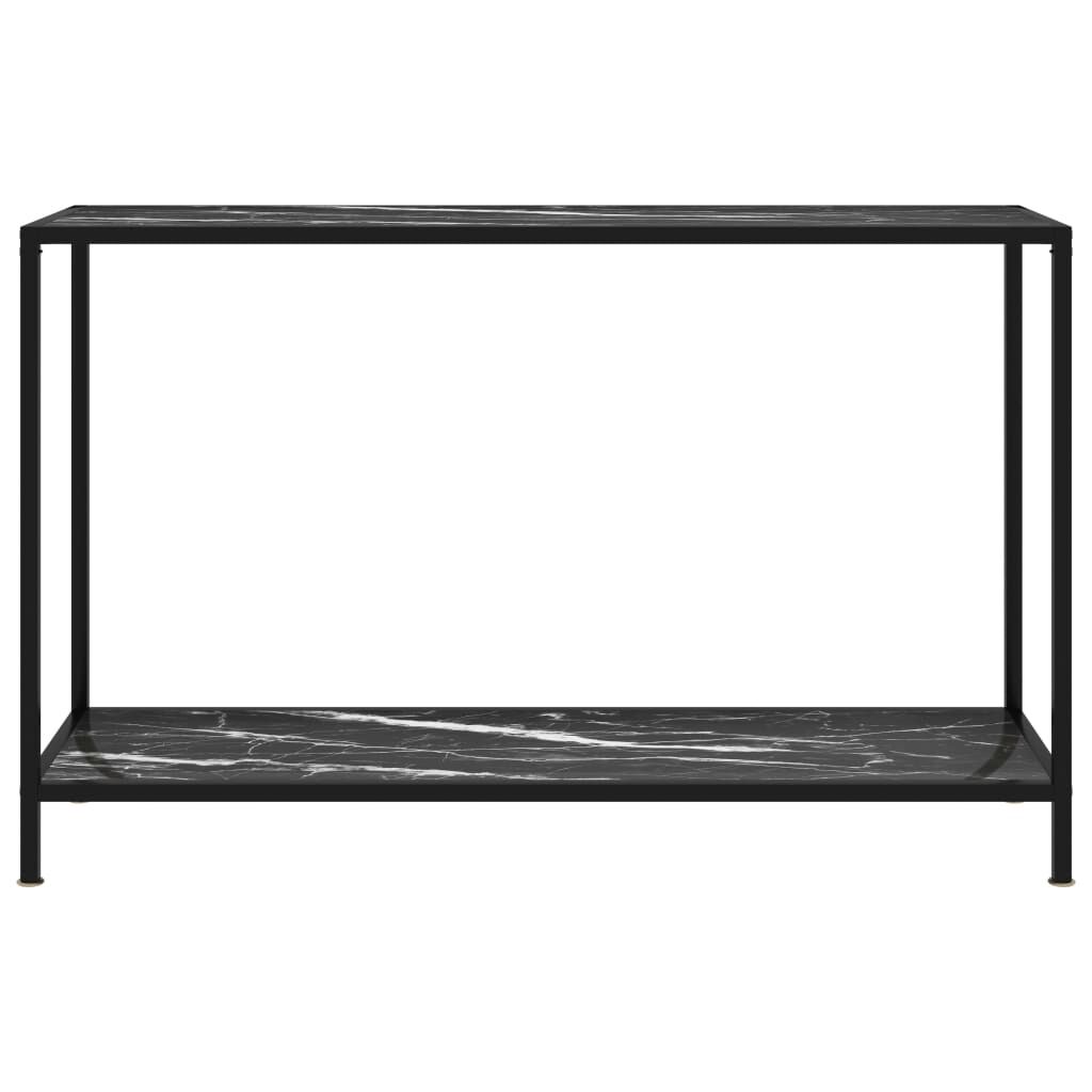 vidaXL Τραπέζι Κονσόλα Μαύρο 120 x 35 x 75 εκ. από Ψημένο Γυαλί
