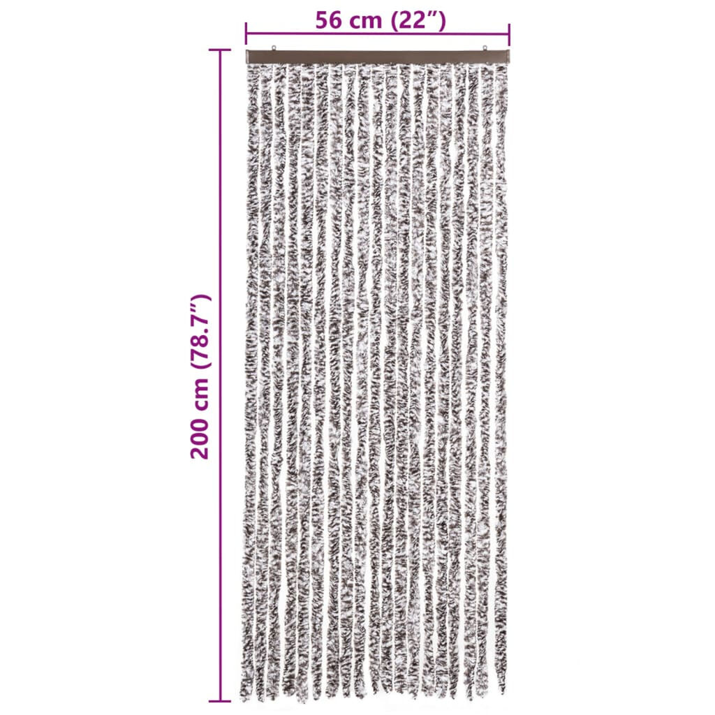 vidaXL Σήτα - Κουρτίνα Πόρτας Καφέ / Μπεζ 56 x 200 εκ. από Σενίλ