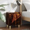 vidaXL Κομοδίνα 2 τεμ. Καπνιστή Δρυς 40x30x50εκ. & Μασίφ Ξύλινα Πόδια
