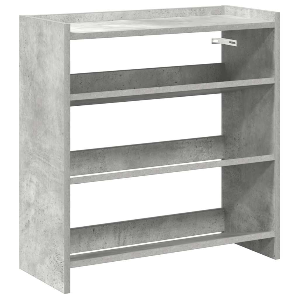 Ράφι παπουτσιών vidaXL Γκρι μπετόν 60x25x62 cm Κατασκευασμένο ξύλο