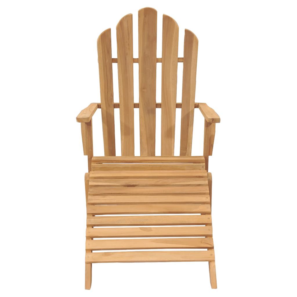 vidaXL Καρέκλα Adirondack με Υποπόδιο από Μασίφ Ξύλο Teak