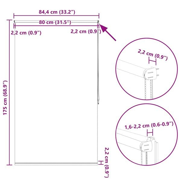 Στόρι Συσκότισης Ρόλερ Γκρι 80 x 175 εκ.
