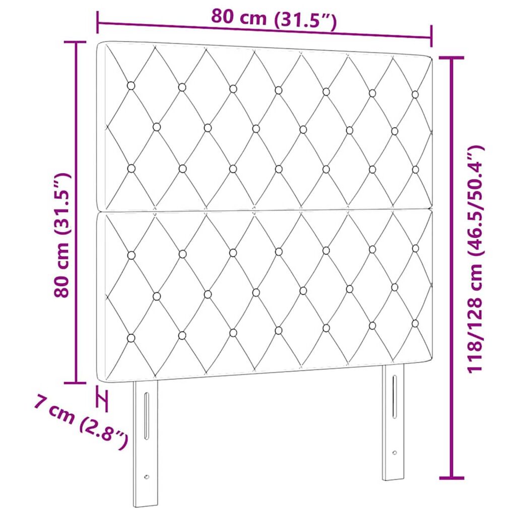 vidaXL Βελούδινο Κεφαλάρι Argyle Σκούρο πράσινο 80 cm Βελούδο