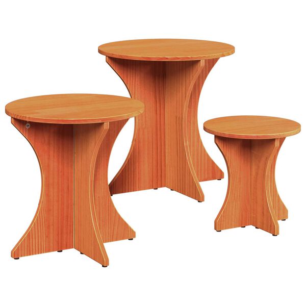 vidaXL Σετ Τραπεζιού Για Καφέ 3 pcs Καφέ κεριού 46 x 46 x 47 εκ.