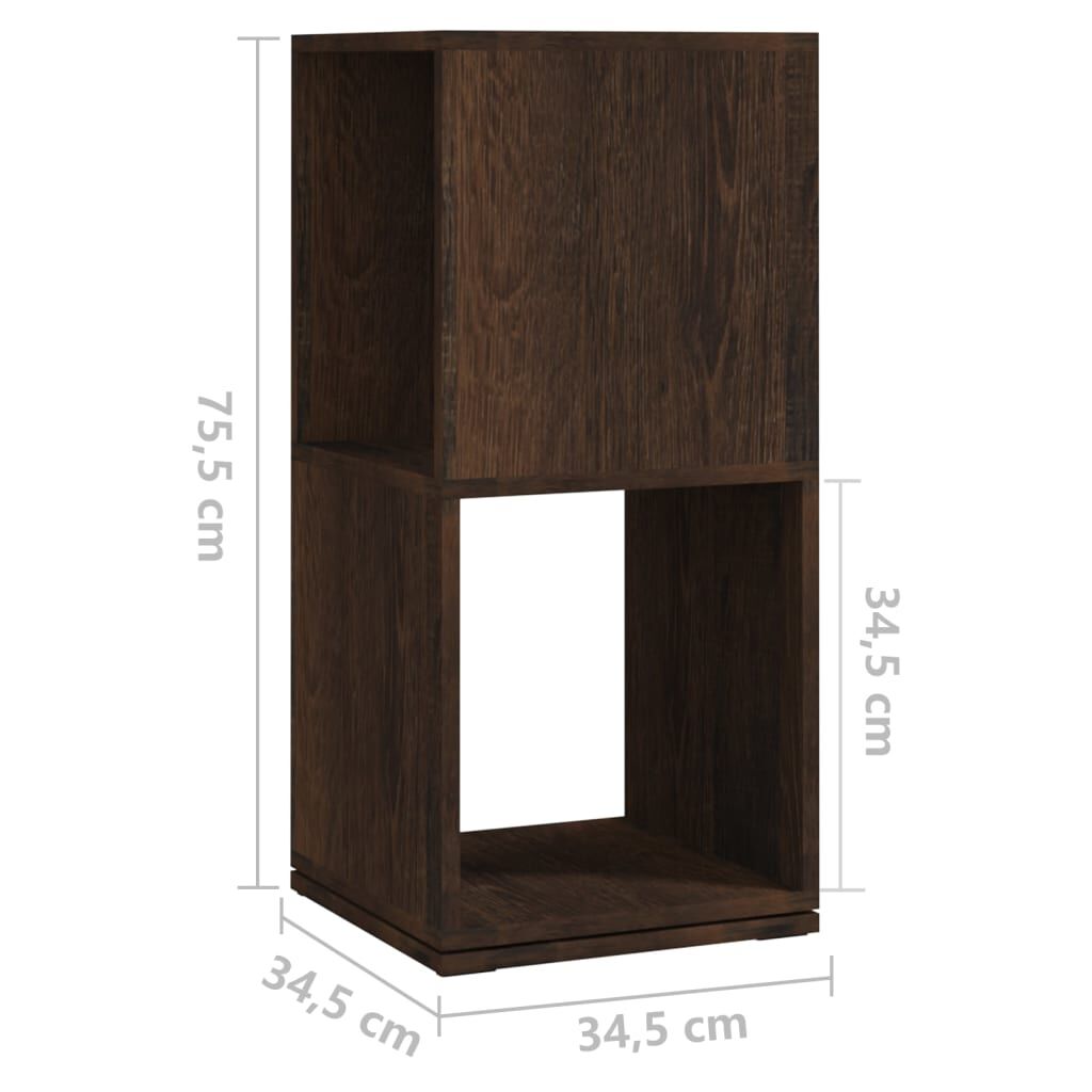 vidaXL Ντουλάπι Περιστρ. Καπνιστή Δρυς 34,5x34,5x75,5 εκ. Επεξ. Ξύλο