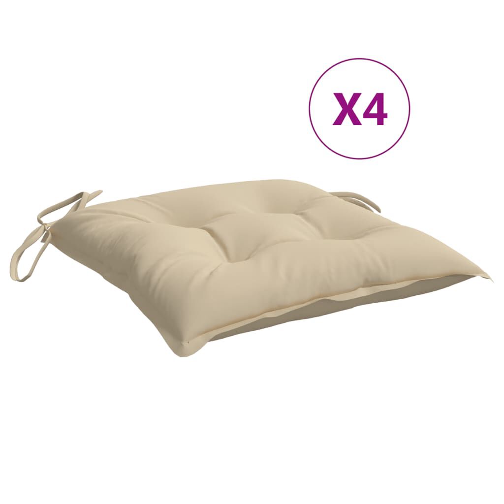 vidaXL Μαξιλάρια Παλέτας Κήπου 4 τεμ. Μπεζ 50x50x7 εκ. Oxford Ύφασμα