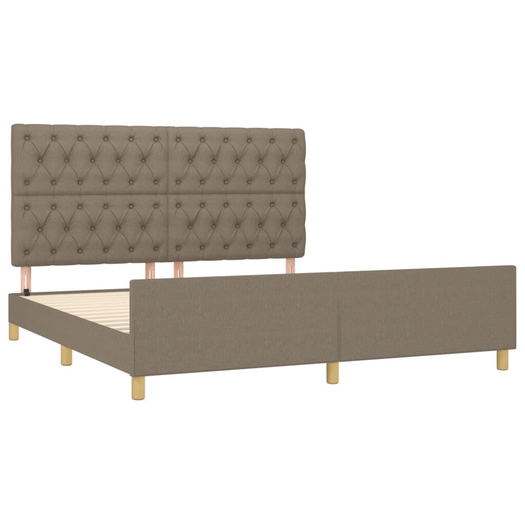 vidaXL Σκελετός Κρεβατιού Χωρίς Στρώμα Taupe 160x200 εκ. Υφασμάτινο