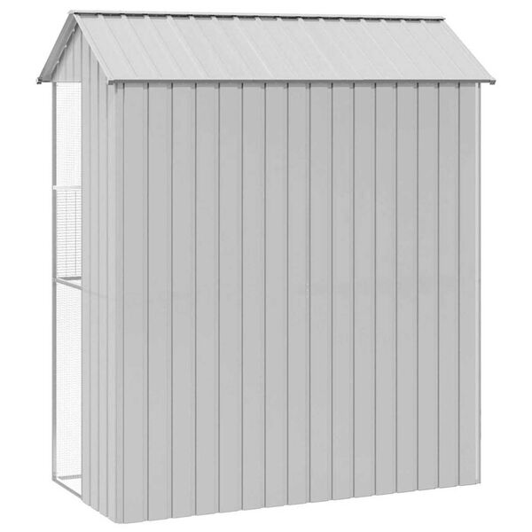 vidaXL Κλουβί Πουλιών Γκρι 215 x 110 x 247 εκ. Γαλβανισμένος χάλυβας