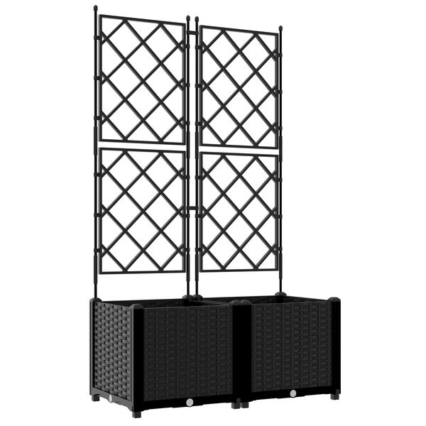 vidaXL Κηποτινάκι με Τρέλα 2 pcs Μαύρο 80 x 40 x 143 εκ. PP