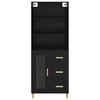 vidaXL Highboard &Mu;&alpha;ύ&rho;&eta; &Omicron;&xi;&upsilon;ά 69,5 x 32,5 x 180 &epsilon;&kappa; &Epsilon;&pi;&epsilon;&xi;&epsilon;&rho;&gamma;&alpha;&sigma;&mu;έ&nu;&omicron; &xi;ύ&lambda;&omicron;