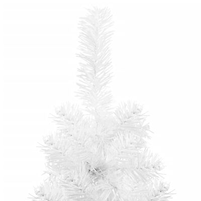 vidaXL Χριστουγεν. Δέντρο Slim Τεχνητό Μισό με Βάση Λευκό 210 εκ.