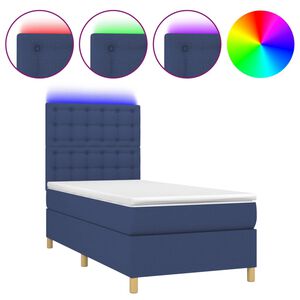 vidaXL &Kappa;&rho;&epsilon;&beta;ά&tau;&iota; Boxspring &mu;&epsilon; &Sigma;&tau;&rho;ώ&mu;&alpha; & LED &Mu;&pi;&lambda;&epsilon; 90x200 &epsilon;&kappa;. &Upsilon;&phi;&alpha;&sigma;&mu;ά&tau;&iota;&nu;&omicron;