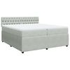 vidaXL Κρεβάτι Boxspring με Στρώμα Ανοιχτό Γκρι 200x200 εκ. Βελούδινο