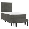 vidaXL Κρεβάτι Boxspring με Στρώμα Σκούρο Γκρι 90x200 εκ. Βελούδινο