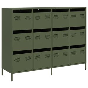 vidaXL Sideboard Olive Green 135x39x103,5 cm Ατσάλι ψυχρής έλασης