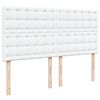 vidaXL Κρεβάτι Boxspring με Στρώμα Λευκό 200x200 εκ. Συνθετικό Δέρμα