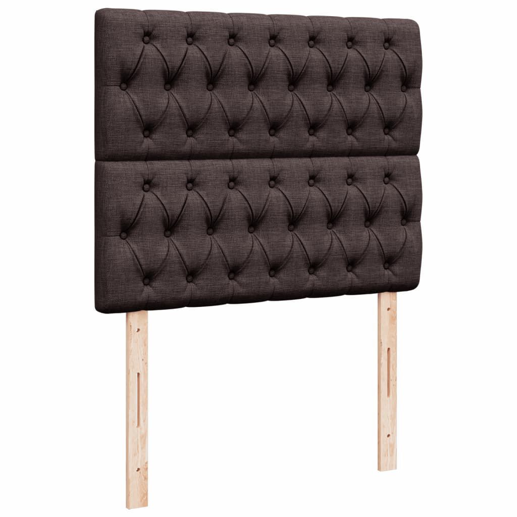 vidaXL Κρεβάτι Boxspring με Στρώμα Σκούρο Καφέ 120x190 εκ Υφασμάτινο