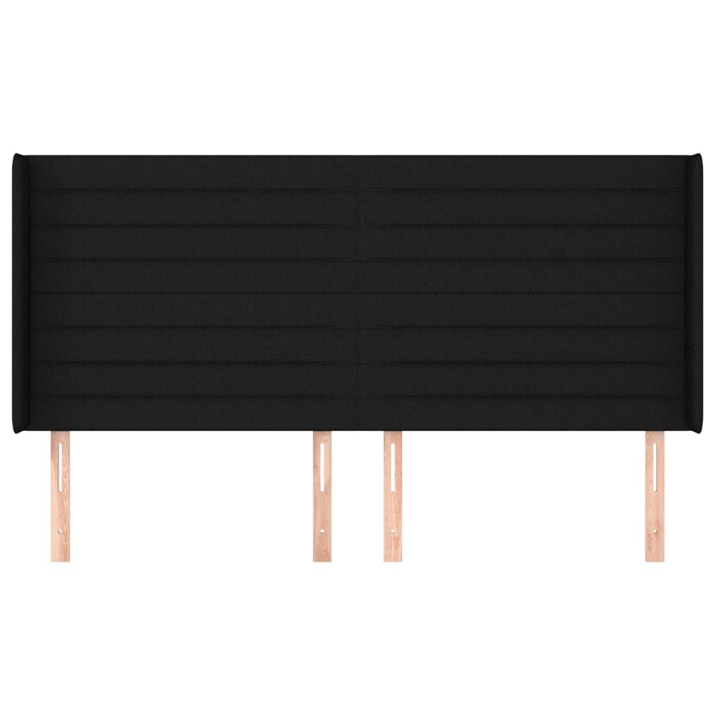 vidaXL Κεφαλάρι με Πτερύγια Μαύρο 203x16x118/128 εκ. Υφασμάτινο