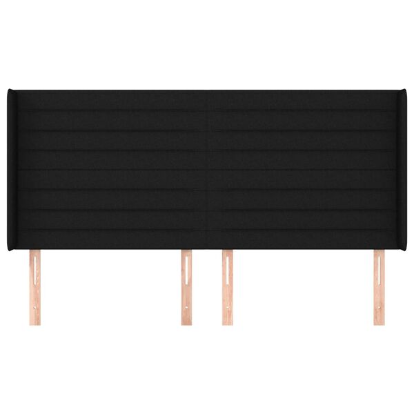 vidaXL Κεφαλάρι με Πτερύγια Μαύρο 203x16x118/128 εκ. Υφασμάτινο