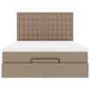 vidaXL Οθωμανικό κρεβάτι με στρώμα & LEDs Cappucino Faux Leather