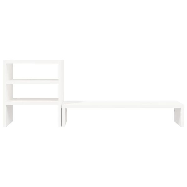 vidaXL Βάση Οθόνης Λευκή 81x20x30 εκ. από Μασίφ Ξύλο Πεύκου