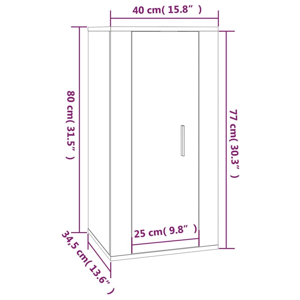 vidaXL Έπιπλο Τηλεόρασης Επιτοίχιο Καφέ Δρυς 40x34,5x80 εκ.