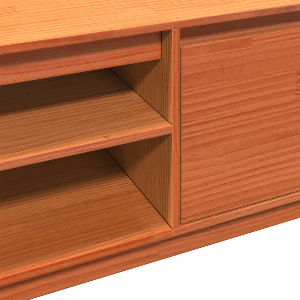 vidaXL Έπιπλο Τηλεόρασης Καφέ Μελί 140x35x40 εκ. από Μασίφ Ξύλο Πεύκου