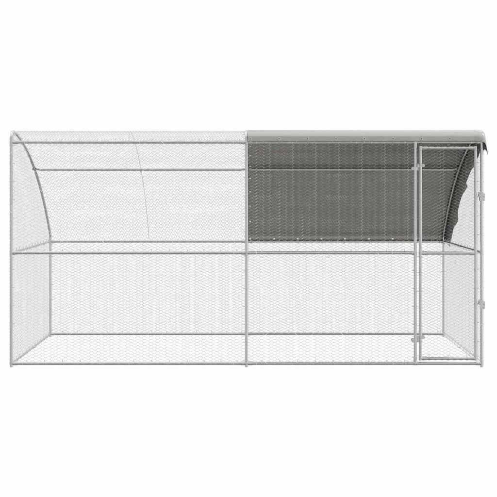 vidaXL Κλουβί για κότες Ασημί 400 x 200 x 198.5 εκ