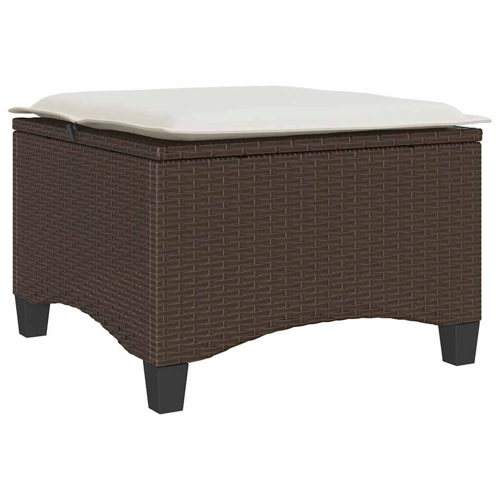 vidaXL Σκαμπό κήπου με μαξιλάρια 2 τεμάχια Καφέ 55x55x36 cm