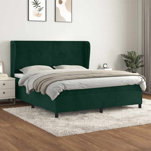 vidaXL &Kappa;&rho;&epsilon;&beta;ά&tau;&iota; Boxspring &mu;&epsilon; &Sigma;&tau;&rho;ώ&mu;&alpha; &Sigma;&kappa;&omicron;ύ&rho;&omicron; &Pi;&rho;ά&sigma;&iota;&nu;&omicron; 160x200&epsilon;&kappa;. &Beta;&epsilon;&lambda;&omicron;ύ&delta;&iota;&nu;&omicron;
