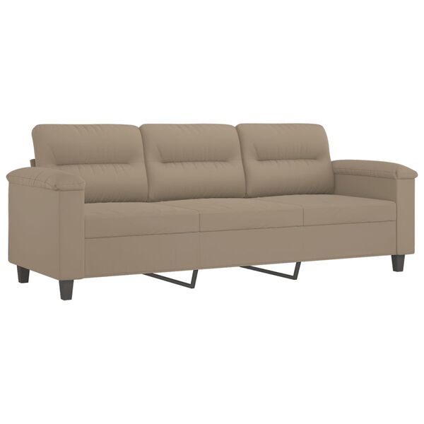 vidaXL Καναπές Τριθέσιος Taupe 180 εκ. από Μικροΐνες με Υποπόδιο