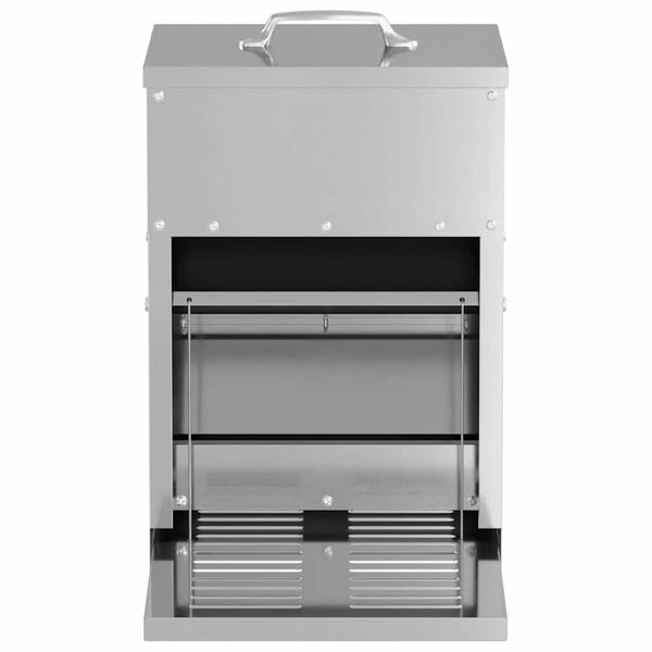 vidaXL Ταΐστρα Κοτόπουλου με Πεντάλ Ασημί 25 x 42 x 40 εκ.