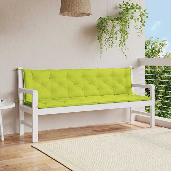 vidaXL Μαξιλάρι Πάγκου Κήπου Αν. Πράσινο 200x(50+50)x7εκ Ύφασμα Oxford