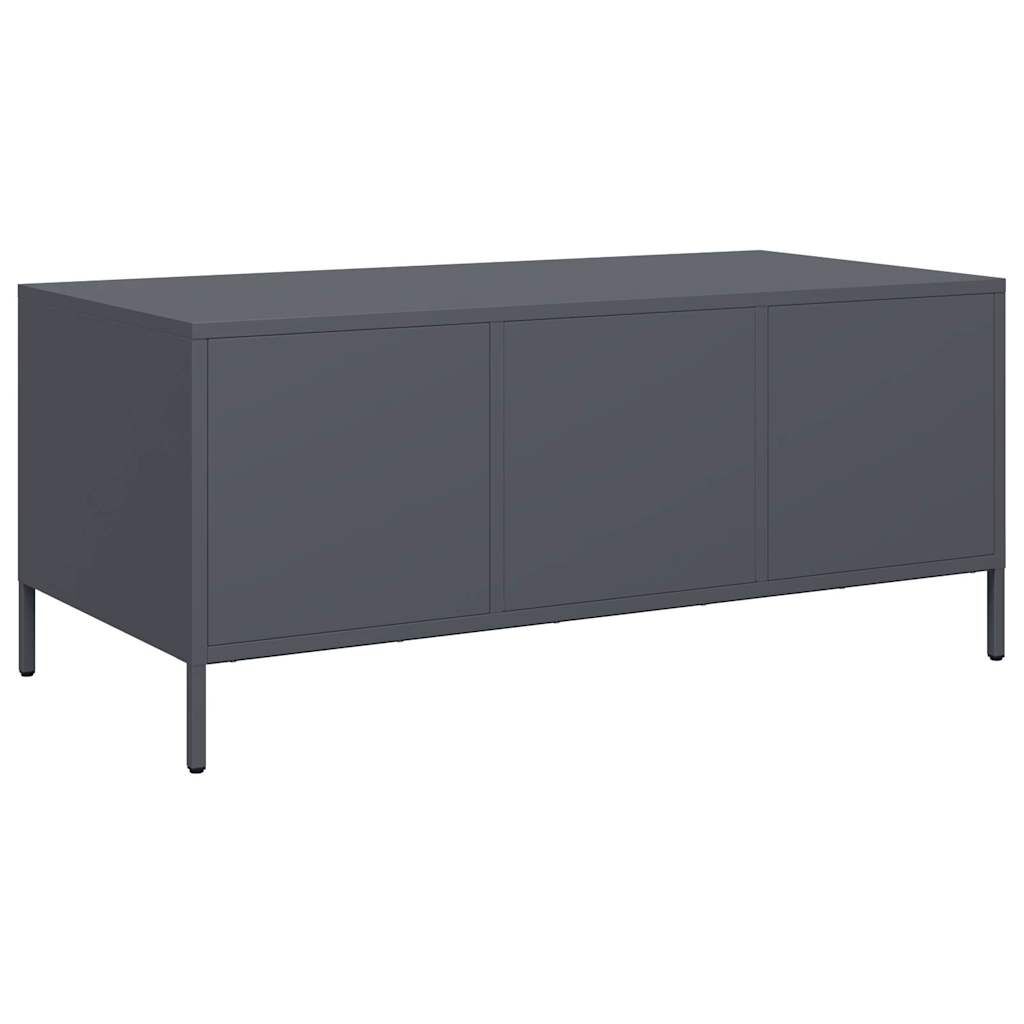vidaXL Τραπεζάκι Σαλονιού Ανθρακί 101,5x50x43,5εκ Χάλυβα Ψυχρής Έλασης
