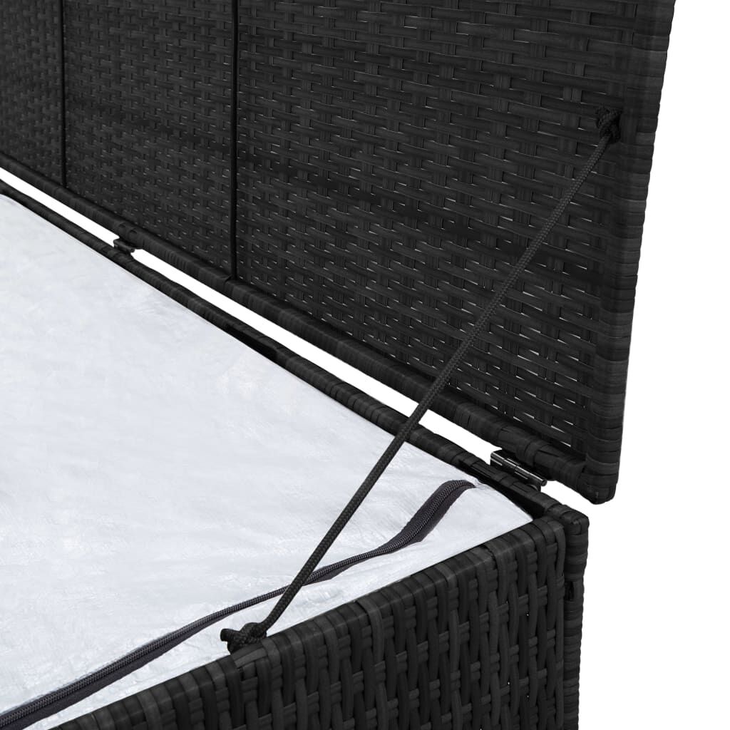 vidaXL Κουτί Αποθήκευσης Κήπου Μαύρο 150x50x60 εκ. από Συνθετικό Ρατάν