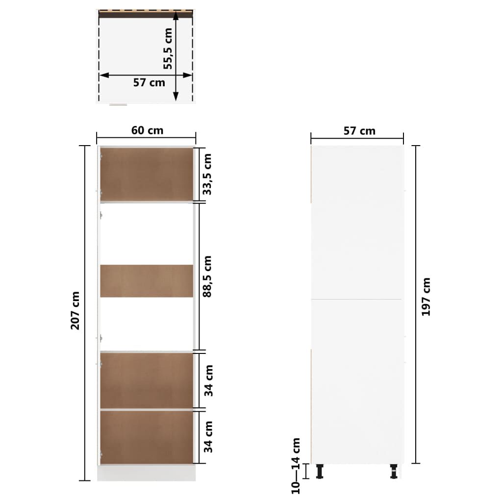 vidaXL Ντουλάπι Ψυγείου Lyon Γκρι sonoma 60x57x207 εκ. Επεξεργ. Ξύλο