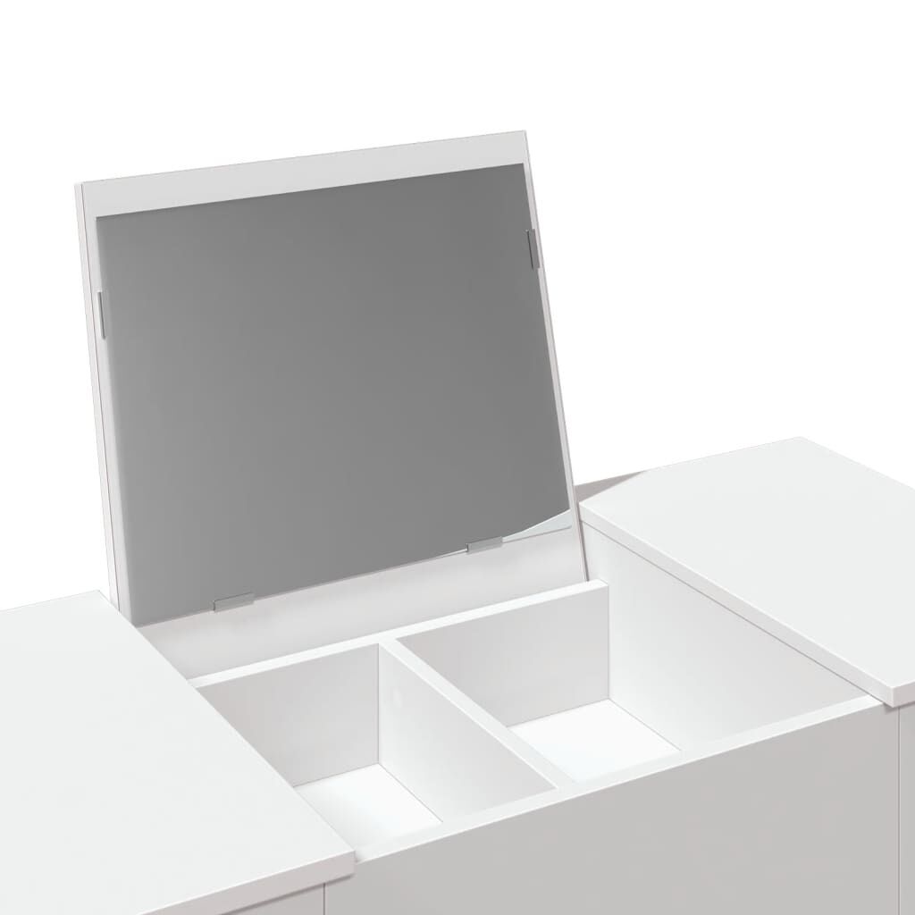 vidaXL Μπουντουάρ με Καθρέφτη Λευκό 100x45x76 εκ.