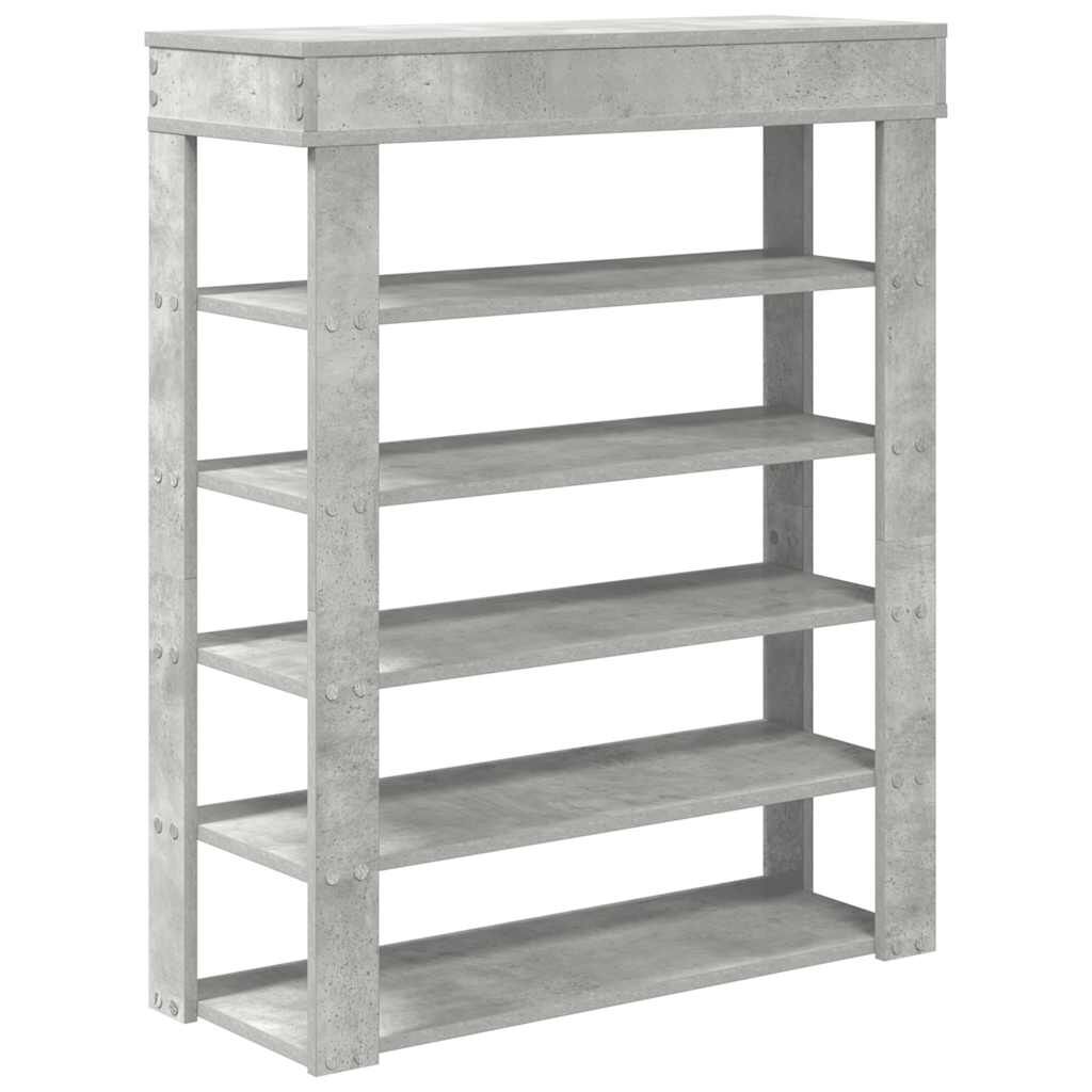vidaXL Ράφι παπουτσιών σκυρόδεμα δρυς 80x30x98 cm Κατασκευασμένο ξύλο