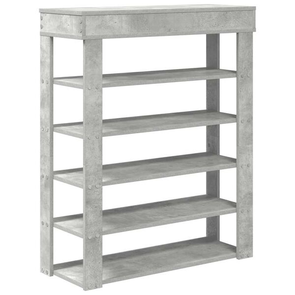 vidaXL Ράφι παπουτσιών σκυρόδεμα δρυς 80x30x98 cm Κατασκευασμένο ξύλο