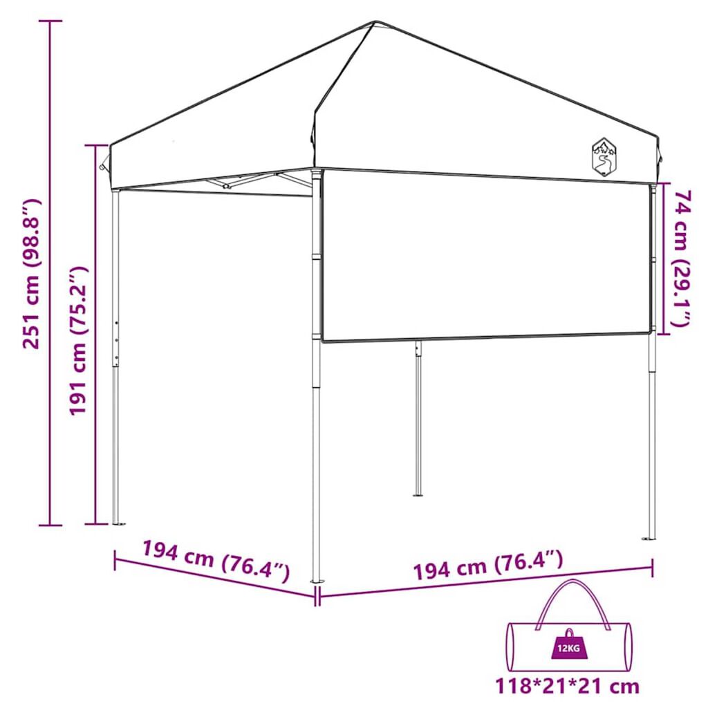 vidaXL Σκηνή Canopy Pop-up Πράσινο 200 x 200 cm ύφασμα