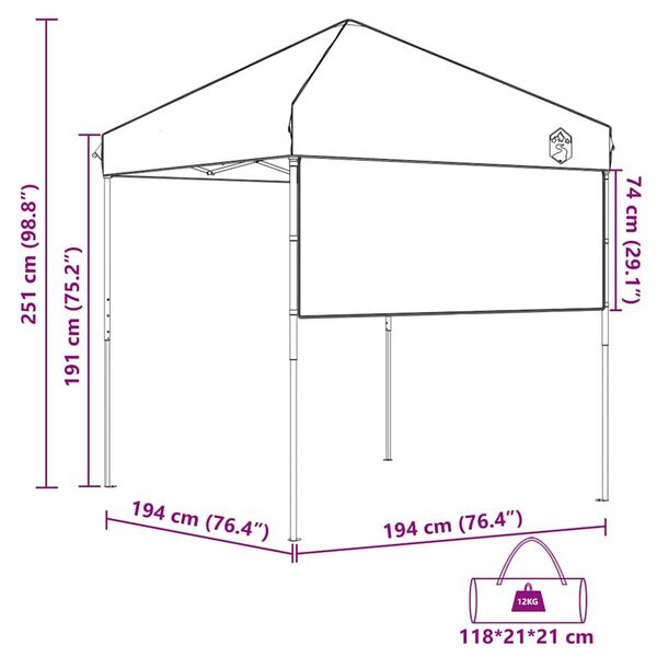 vidaXL Σκηνή Canopy Pop-up Πράσινο 200 x 200 cm ύφασμα