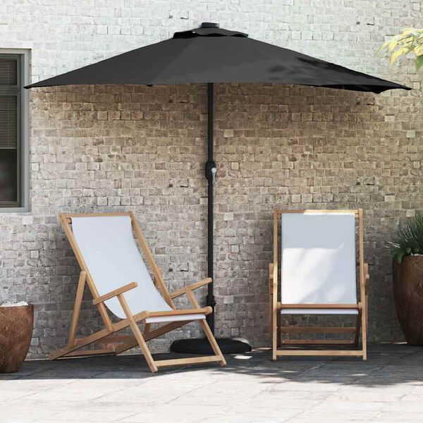 vidaXL Ομπρέλα Κήπου Μαύρο 294 x 150 x 224 εκ ύφασμα