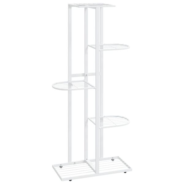 vidaXL Ανθοστήλη 5 Επιπέδων Λευκή 43 x 22 x 98 εκ. Μεταλλική