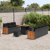 vidaXL Σετ Καναπέ Κήπου 10 pcs Μαύρο και Καφέ 80 x 80 x 71 cm