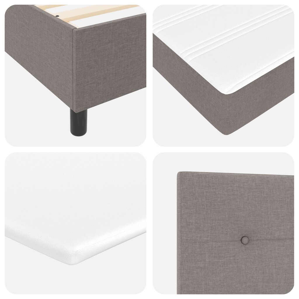 vidaXL Κρεβάτι Box Spring με Στρώμα Καφέ 140x190 εκ. Ύφασμα