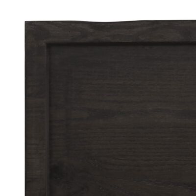 vidaXL Επιφάνεια Τραπεζιού Σκούρο Καφέ 60x40x(2-6) εκ Επεξ. Μασίφ Δρυς
