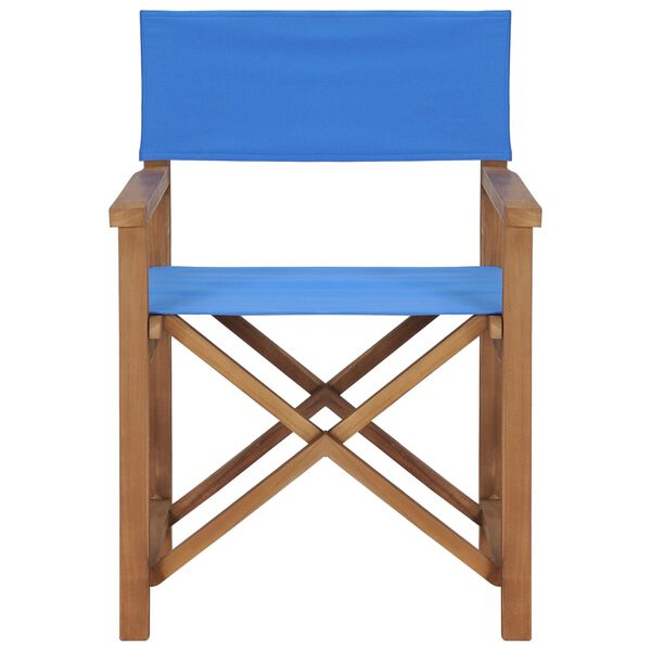 vidaXL Καρέκλα Σκηνοθέτη Μπλε από Μασίφ Ξύλο Teak