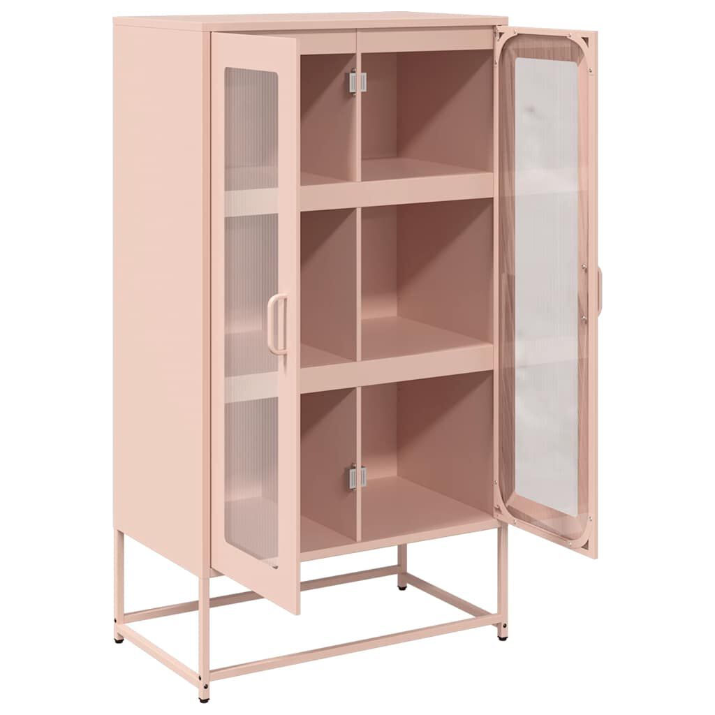 vidaXL Highboard Ροζ 68x39x123 cm Ατσάλι