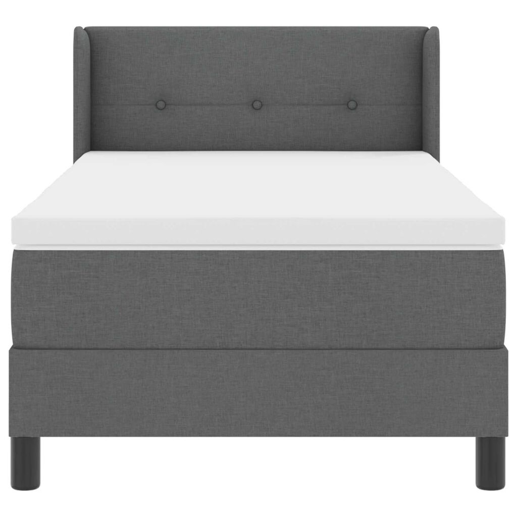 vidaXL Κρεβάτι Box Spring με Στρώμα, Σκούρο Γκρι - 80 x 200 εκ., Ύφασμα
